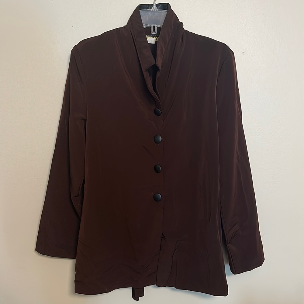 Jouly, Fashion NewYork Brown woman’s Church Blouse size Large